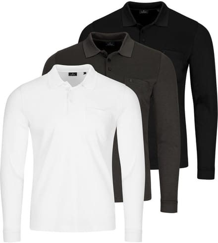 RAGMAN Heren poloshirt 3 pack Basic