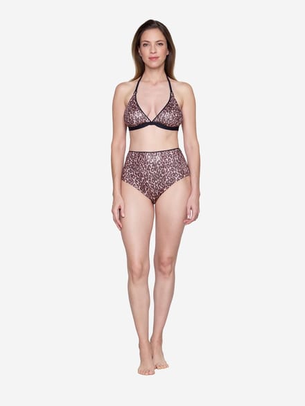 Bikinitop in triangelvorm model 'Leopard Beach'