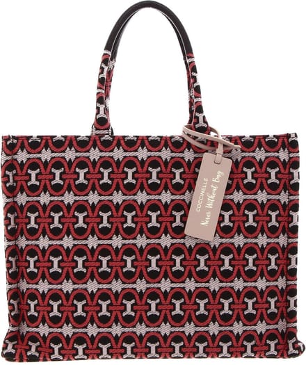 COCCINELLE Handtas Schoudertas Never Without Bag Jacquar Handbag Mul. Cranbe / Cola Veelkleurig