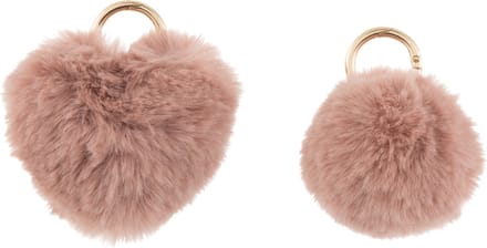 J-Line Sleutelhanger Bol/Hart Acryl Roze Assortiment Van 2