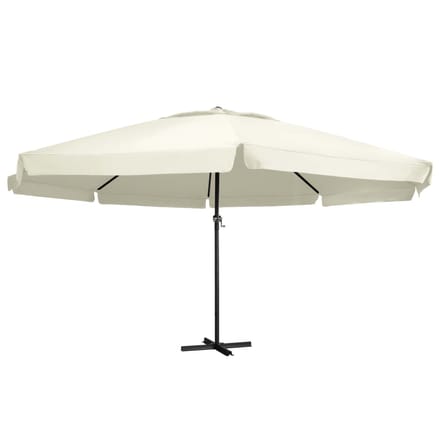 vidaXL - Parasol - met - aluminium - paal - 600 - cm - zandwit
