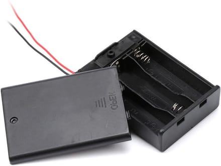 Batterijhouder - Opslagbox - DIY Projecten - Met Aan/Uit Schakelaar - 3x AAA - Zwart