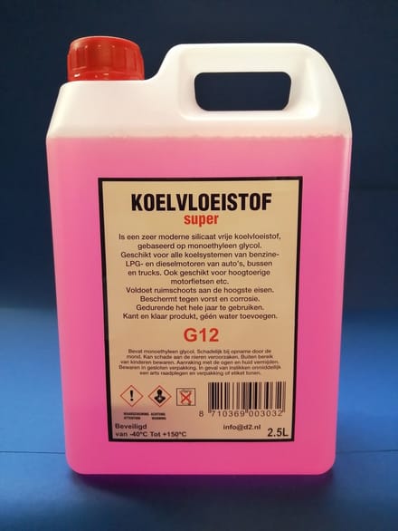 Koelvloeistof G12 (Longlife) 2,5Ltr. -40 graden