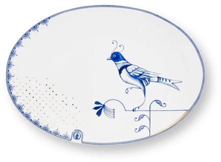 Pip Studio Pip & The Blue Bird White schaal ovaal 30cm