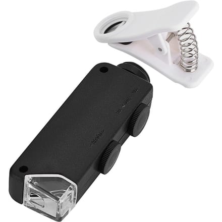 Objectif de microscope LED à zoom optique 60X 100X avec clip pour téléphones mobiles white