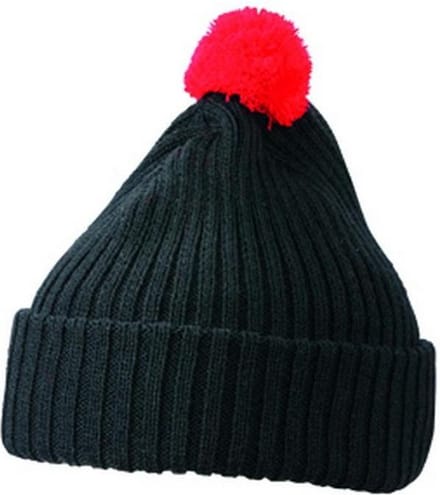 Myrtle Beach - Unisex Gebreide Muts met Pompom (Rood)