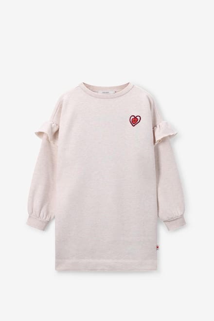 Sissy-Boy - Lichtgrijze sweatjurk met ruffles