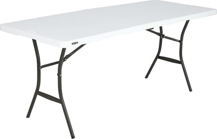 Lifetime inklapbare tafel Amy - stevige uitklapbare tafel - 182x70x74cm - wit