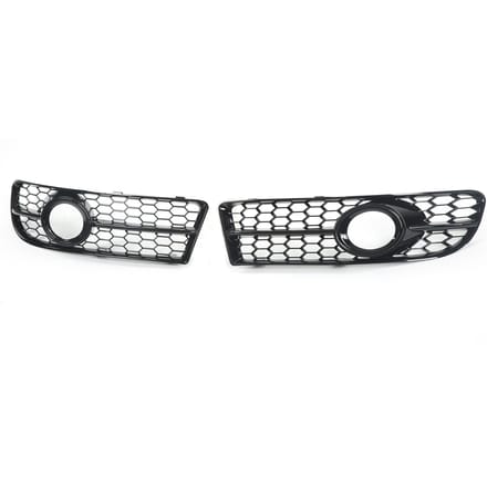 1 Paar Voorste Mistlamp Grille Bezel 8E0807681F Glanzend Zwart Mistlichtafdekking Vervanging voor A4 B7 black
