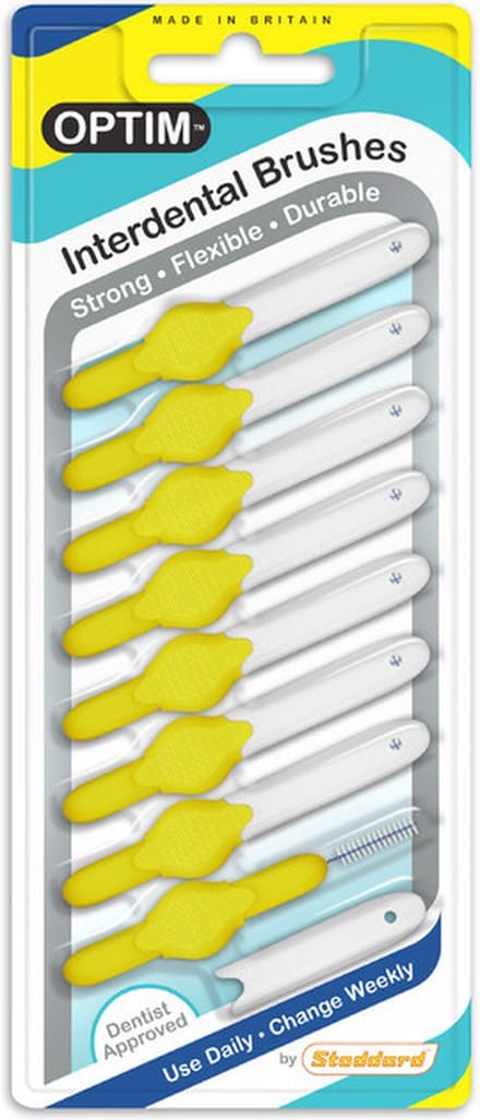 Stoddard Optim interdentale borsteltjes | interdentale ragers GEEL, 0,7 MM (8 stuks in verpakking)