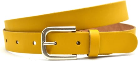 Timbelt Dames Riem Leer Geel – Gele Riem - Dames Riem 100% leder - Breedte 3 cm – Leren Vrouwen Riem - Nikkelvrije gesp - Lengte totaal 110 cm / Riemmaat 95
