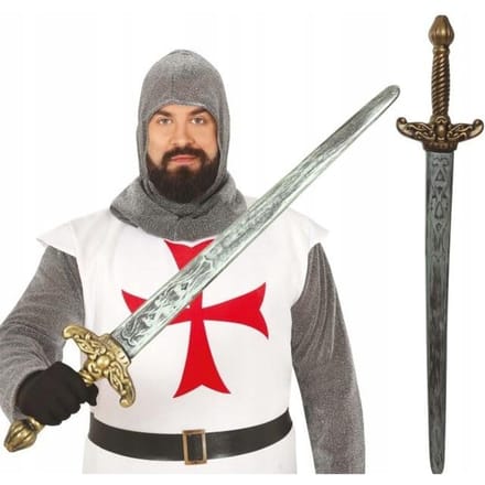 Épée de Chevalier à Deux Mains Arme Médiévale Guerrier Gladiateur Bal 90Cm