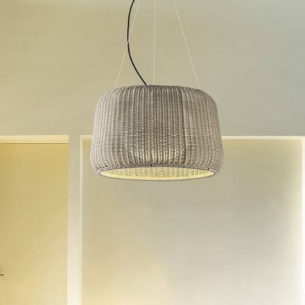 Bover LED buiten hanglamp Fora 90, natuurlijk wit/beige