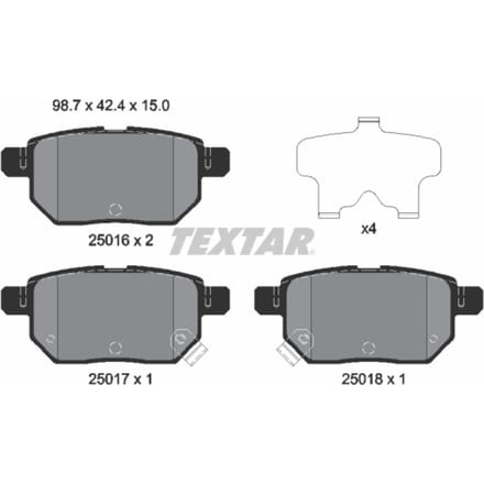 Remblokset TEXTAR 2501601, achter
