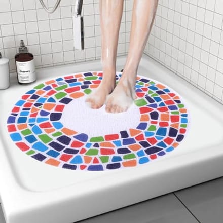 Antislip Luffa Douchemat - Wasbare Badmat met Afvoer - Anti-Schimmel voor Binnendouche