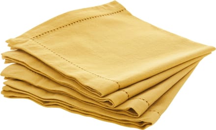 Atmosphera - servetten katoen - Servetten - 40 x 40cm - 4 stuks - Geel