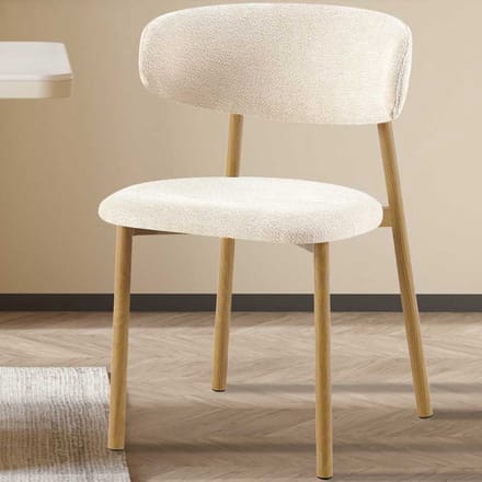 Eetkamerstoel Coco - 53x52x78cm - Metaal/beige Stof