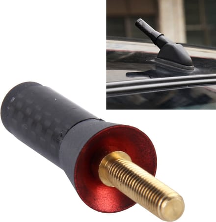 Aluminium Korte Auto Antenne - Zwart/Carbon