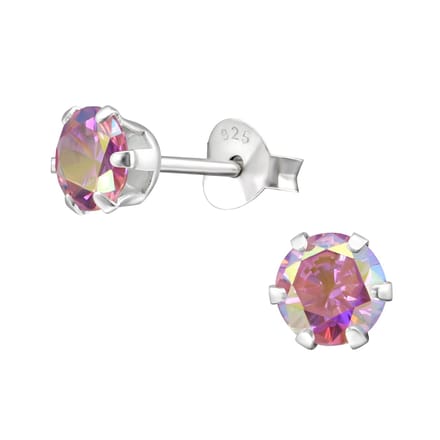 Amanto Oorbellen Elka Pink AB - 925 Zilver E-coating - ∅5mm