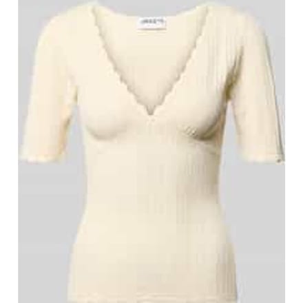 slim fit T-shirt van viscosemix in tricotlook