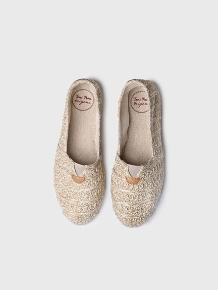 Platte damesespadrille van raffia | ARLET-NZ