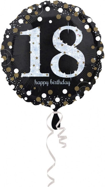 Amscan - Folieballon 18 Jaar Sparkling Celebrations Goud 43 cm