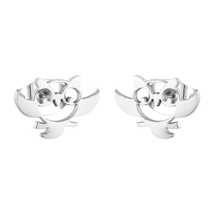 Fako Bijoux® - Oorbellen - Steker - RVS - Stainless Steel - Uiltje