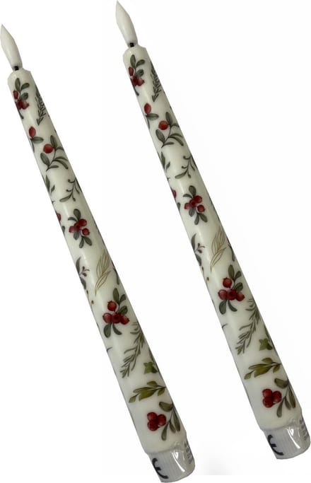 Set van 2 ledkaarsen motief kerstman 25 cm