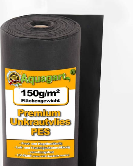 450 m² tuinvlies, onkruidwerend doek, 150 g, 1,5 m breed, PES