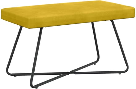 vidaXL - Bank - Geel - 80 - x - 40 - x - 45 - cm - fluweel