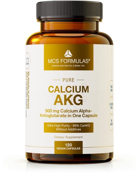 Calcium Alpha-Ketoglutarate (Ca-AKG) - 120 Vegan Capsules - No Additives