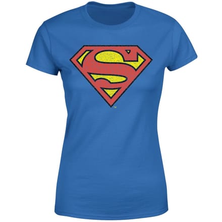 Official Superman Crackle Logo Women's T-Shirt - Blue - XXL