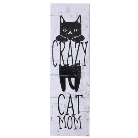 TIAKI decoratief bord "Crazy Cat Mum" om op te hangen