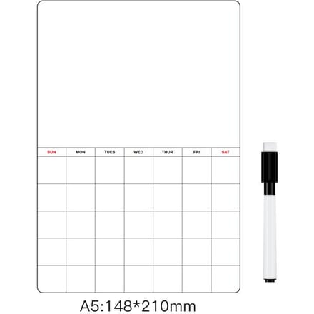 Calendrier Magnétique pour Réfrigérateur Tableau Blanc Planificateur Effaçable à Sec Bloc-Notes Magnétique pour Réfrigérateur white