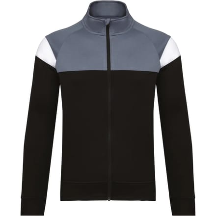 PROACT® Kinder trainingsjasje met rits PA391 - Black / sporty grey - 10/12 years (10/12 ans)
