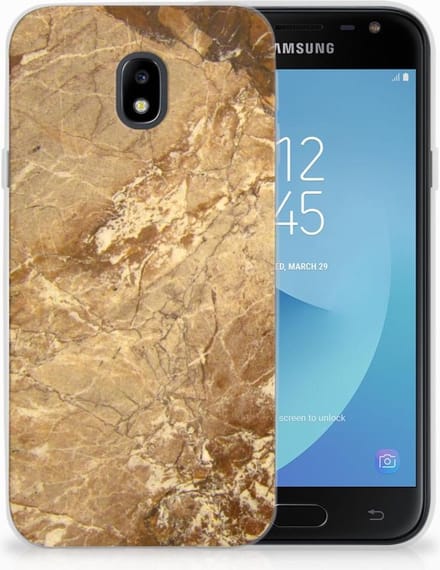 Samsung Galaxy J3 2017 TPU Siliconen Hoesje Marmer Creme