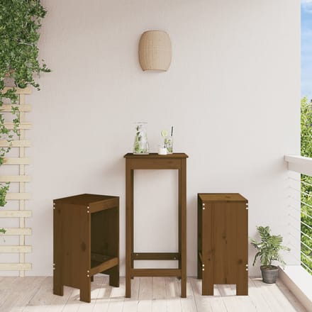 vidaXL - Barkrukken - 2 - st - 40x36x75 - cm - massief - grenenhout - honingbruin