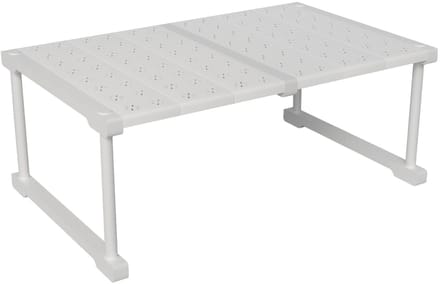 Plank Uitbreidbaar, Verstelbare Plank Organizer voor Kast, Verstelbare Opbergrek Kledingkast Stapelbaar Scheidingplanken, Wit, Lengte 47-68 cm
