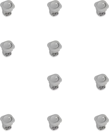 Emuca Lot van 10 inbouwschakelaars D21x21, Plastic, Grijs