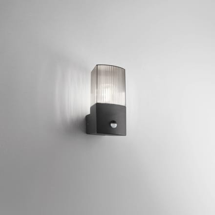 INTEC Buitenwandlamp DARK, antraciet/rookgrijs, roestvrij staal, sensor