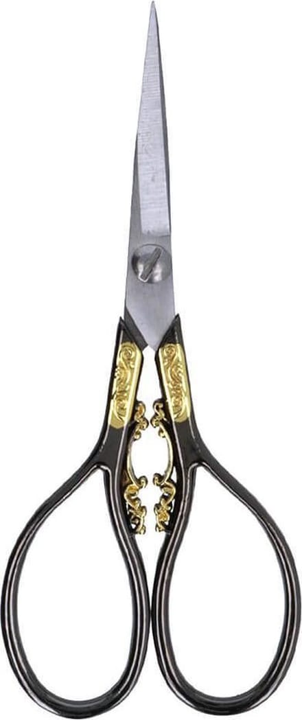 Luxe borduurschaar 10cm zwart nikkel/goud