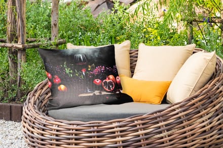 Buitenkussens - Tuin - Wijn - Fruit - Stilleven - 50x30 cm