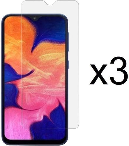 3x Screenprotector Tempered Glass Glazen Gehard Screen Protector 2.5D 9H (0.3mm) - Glasplaatje Geschikt voor: Samsung Galaxy A10E Lite - Tempered Glas Screenprotector
