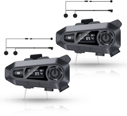 Tech Essentials R500 - Motorhelm Headset - Met Bluetooth 5.4 - Intercom - Radio - Harde microfoon - Brommer - Scooter - 2-Pack