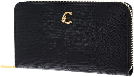 COCCINELLE Leren portemonnee C-Me Lizard Wallet Noir zwart