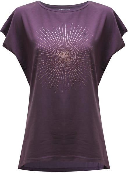 Yoga-T-Shirt Batwing „sunray“ - berry/copper
