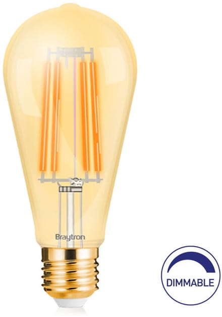 - LED Filament lamp dimbaar - E27 ST64 - 6W vervangt 60W - 2200K extra warm wit licht - Tall