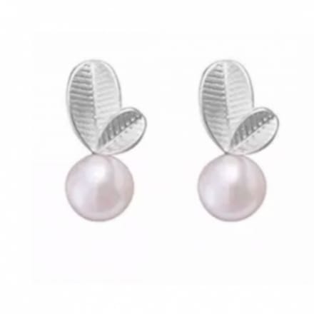 Zilverplating- oorbellen- Carlin - Synthetische Parel - Charme Bijoux