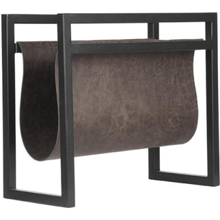 Label51 Wanddecoratie Magazinehouder Antraciet Leder