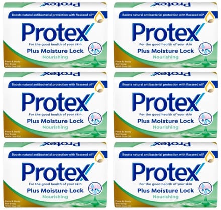 Protex Zeep Plus Moisture Lock - Antibacterieel Zeepblok - Voor Gezicht en Lichaam - 6 x 90g